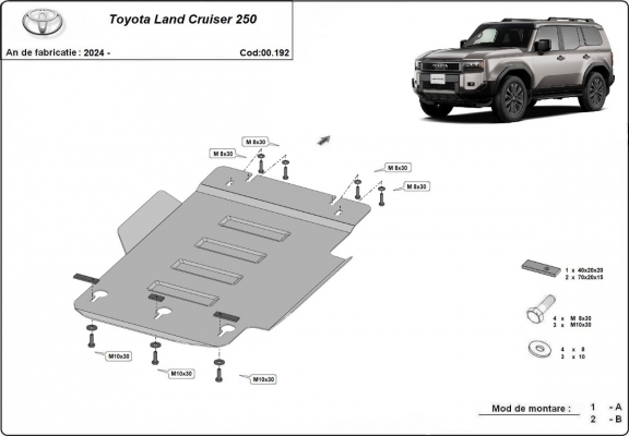 Getriebe Schutz aus Stahl für Toyota Land Cruiser 250
