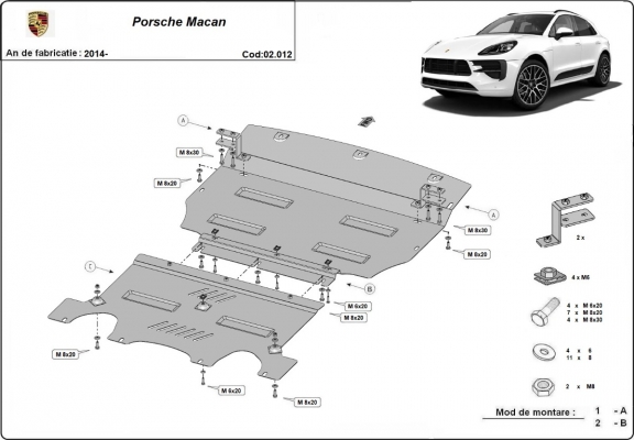 Unterfahrschutz für Motor der Marke Porsche Macan