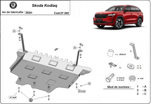 Unterfahrschutz für Motor der Marke Skoda Kodiaq