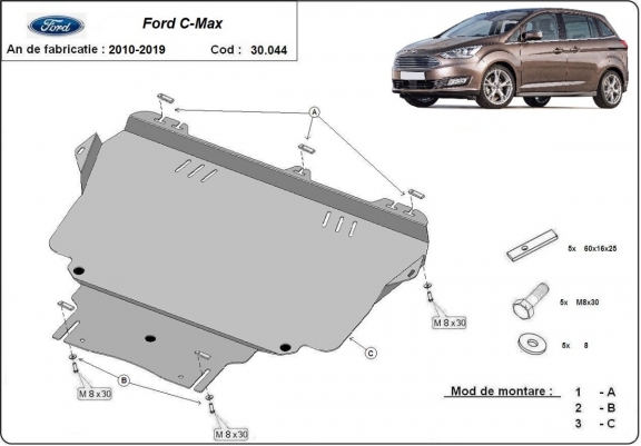 Unterfahrschutz für Motor der Marke Ford C - Max