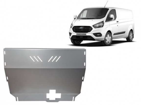 Aluminium Unterfahrschutz für Motor und Getriebe für den Ford Transit Custom - FWD
