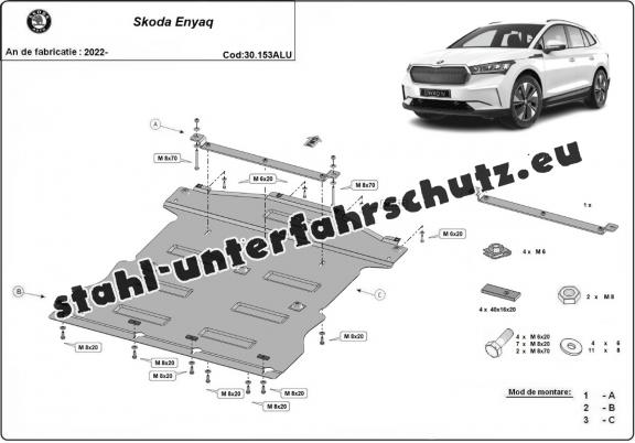 Aluminium Unterfahrschutz für Motor und Getriebe für den Skoda Enyaq