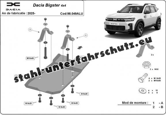Aluminium Differentialschutz für Dacia Bigster 4x4