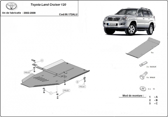 Aluminium Getriebe Schutz für Toyota Land Cruiser J120