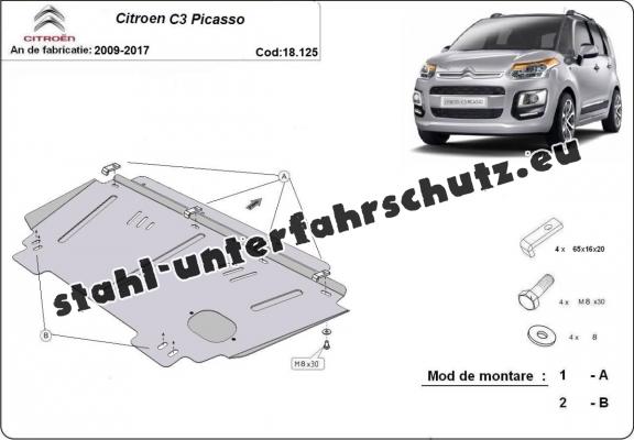 Unterfahrschutz für Motor der Marke Citroen C3 Picasso