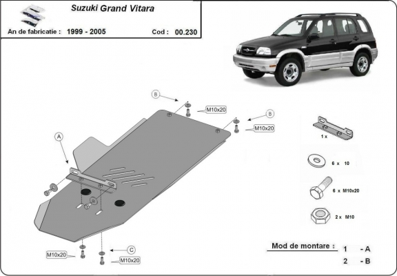 Stahl Getriebe Schutz für  Suzuki Grand Vitara 