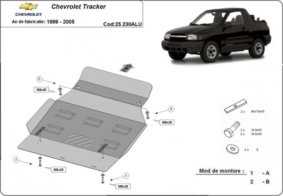 Aluminium Unterfahrschutz für Motor der Marke Chevrolet Tracker