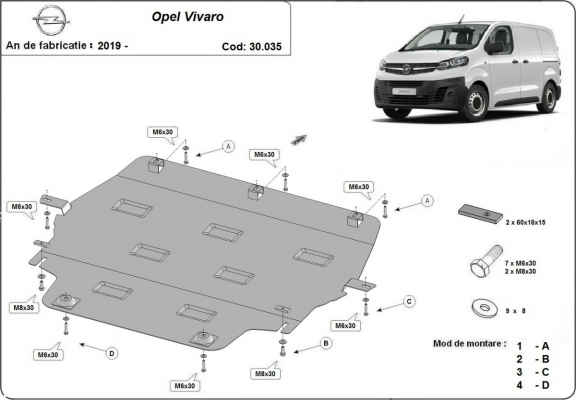 Unterfahrschutz für Motor der Marke Opel Vivaro C 