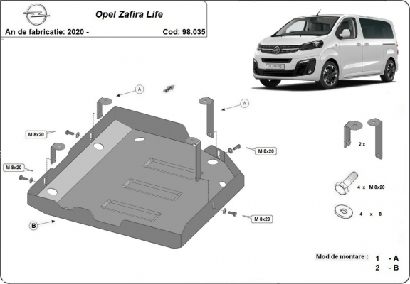 Stahlschutz für AdBluetank der Marke Opel Zafira Life