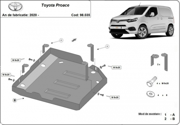 Stahlschutz für AdBluetank der Marke Toyota Proace