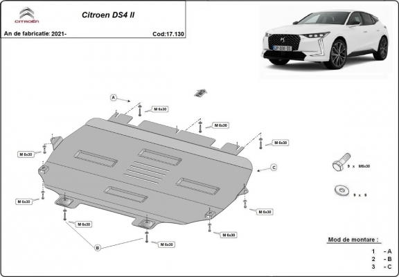 Unterfahrschutz für Motor der Marke Citroen C4