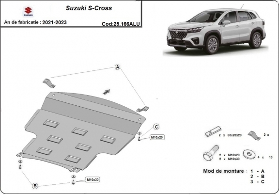 Aluminium Unterfahrschutz für Motor der Marke Suzuki SX4  - S Cross