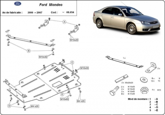 Unterfahrschutz für Motor der Marke Ford Mondeo 3