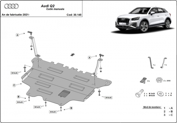 Unterfahrschutz für Motor der Marke Audi Q2