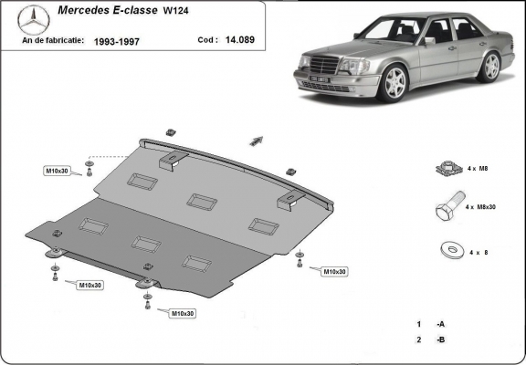 Unterfahrschutz für Motor der Marke Mercedes E-Classe W124 