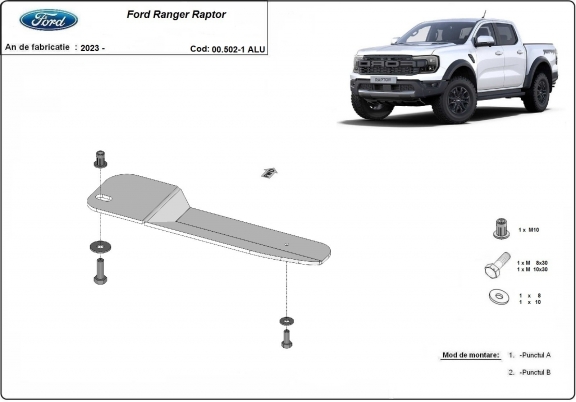 Aluminium schutz für Kraftstofffilter für der Marke Ford Ranger Raptor