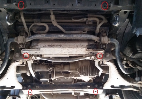 Unterfahrschutz für Motor und  kühler aus Stahl für  Mitsubishi Pajero 4 (V80, V90)
