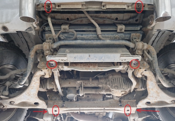 Unterfahrschutz für Motor und  kühler aus Stahl für  Mitsubishi Pajero 3 (V60, V70) Vers 2.0